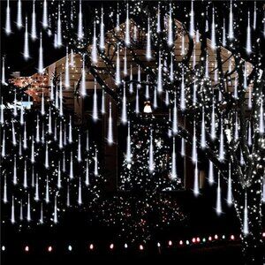 Christmas Lights Outdoor, Meteor Shower Lights 8 Tubes 192LED UL Certified